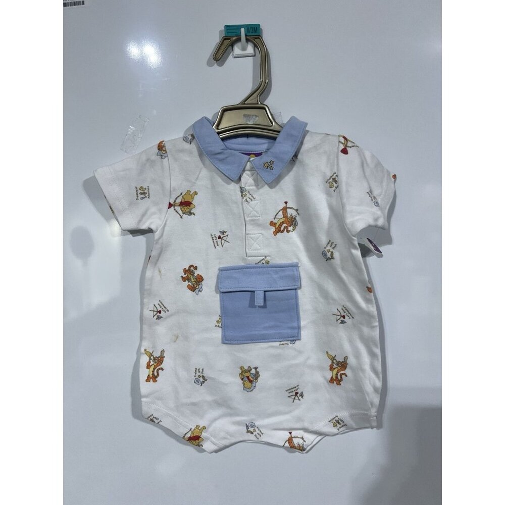 Vintage NWT Disney Winnie the Pooh Baby Romper 0-3 Month Made in Macau 90s